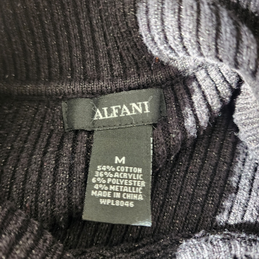 Alfani Black Sparkle Cowl Neck Women's  Sweater Size M - Picture 3 of 6